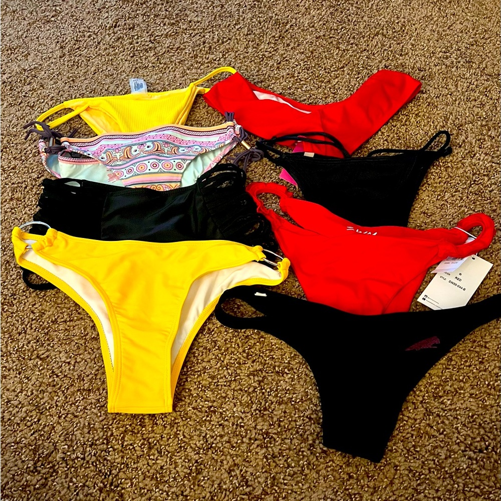 Bikini bundle.  12 pieces. Bottoms and tops.  Mix sizes
